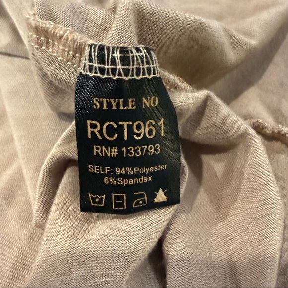 POL Ready For Anything Long Sleeve Babydoll Tunic Top Women’s Small Taupe Ribbed - Picture 10 of 12